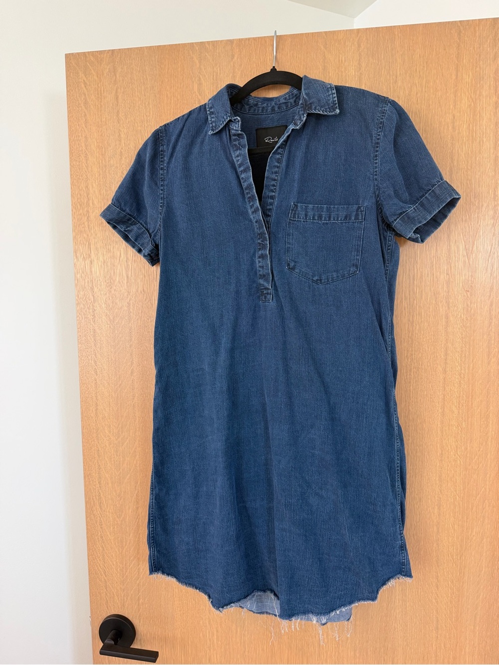 Rails Valerie Denim Polo Shirt Dress in Dark Blue